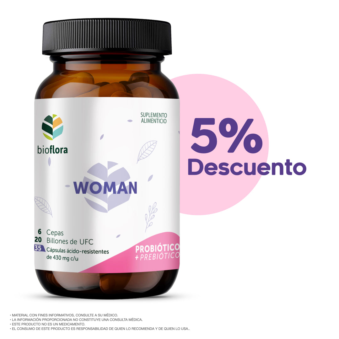 PROMOCIÓN: BIOFLORA / WOMAN - Probióticos y Prebióticos, 35 caps, 6 cepas, 20 billones UFC