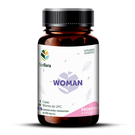 BIOFLORA / WOMAN - Probióticos y Prebióticos, 35 caps, 6 cepas, 20 billones UFC