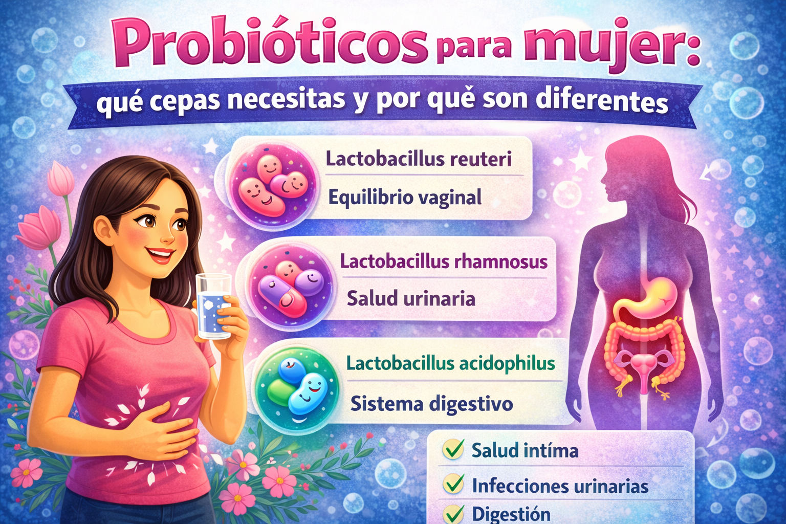Probióticos para mujer: qué cepas necesitas y por qué son diferentes