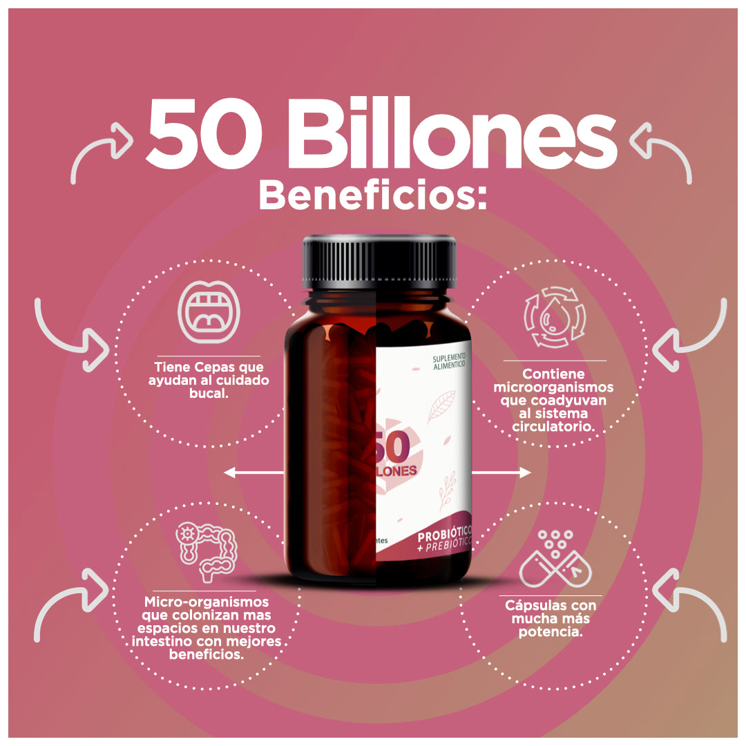 PROMOCIÓN: BIOFLORA / 50 BILLONES - 35 caps, 10 Cepas / 50 Billones de UFC