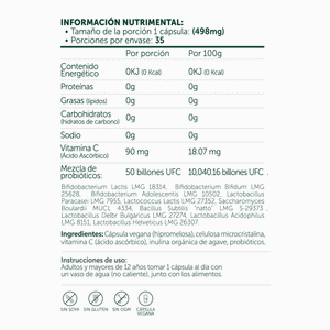 PROMOCIÓN: BIOFLORA / 50 BILLONES - 35 caps, 10 Cepas / 50 Billones de UFC
