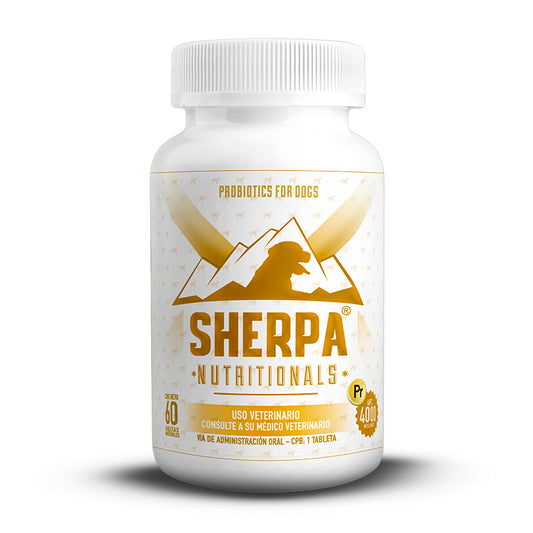 Sherpa Probióticos para Perro Probióticos y Prebióticos. 60 tabletas  10 cepas   4 billones UFC
